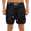 Constellation Sky Map Pattern Print Men's Split Running Shorts