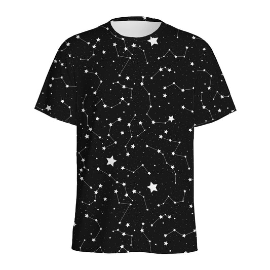 Constellation Sky Map Pattern Print Men's Sports T-Shirt