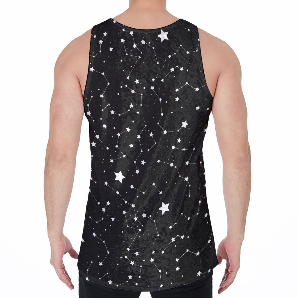 Constellation Sky Map Pattern Print Men's Velvet Tank Top