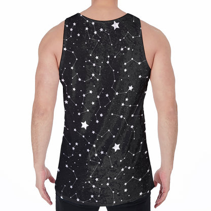 Constellation Sky Map Pattern Print Men's Velvet Tank Top