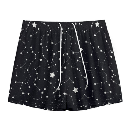 Constellation Sky Map Pattern Print Mesh Shorts