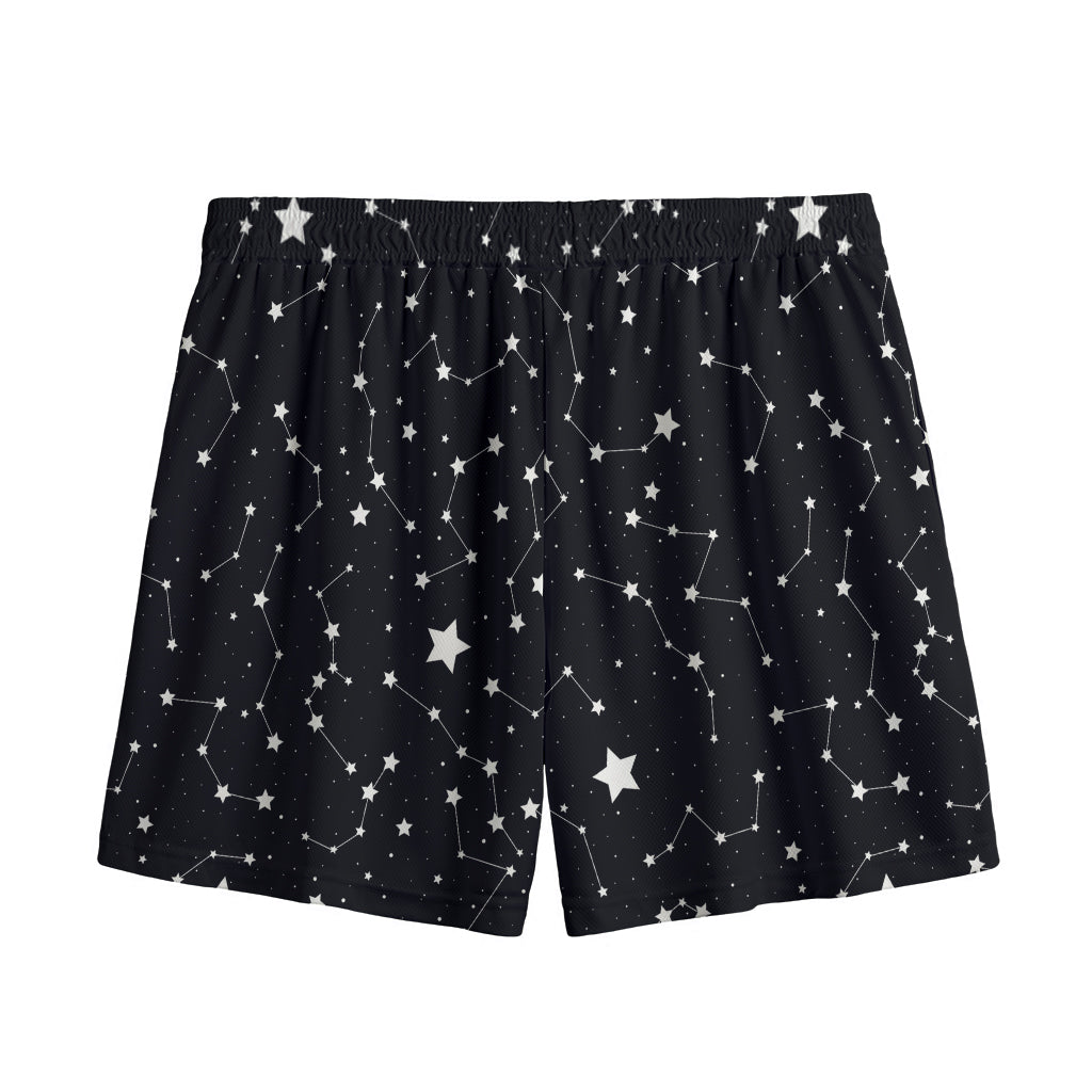 Constellation Sky Map Pattern Print Mesh Shorts