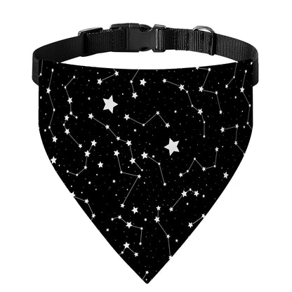Constellation Sky Map Pattern Print Over The Collar Dog Bandana
