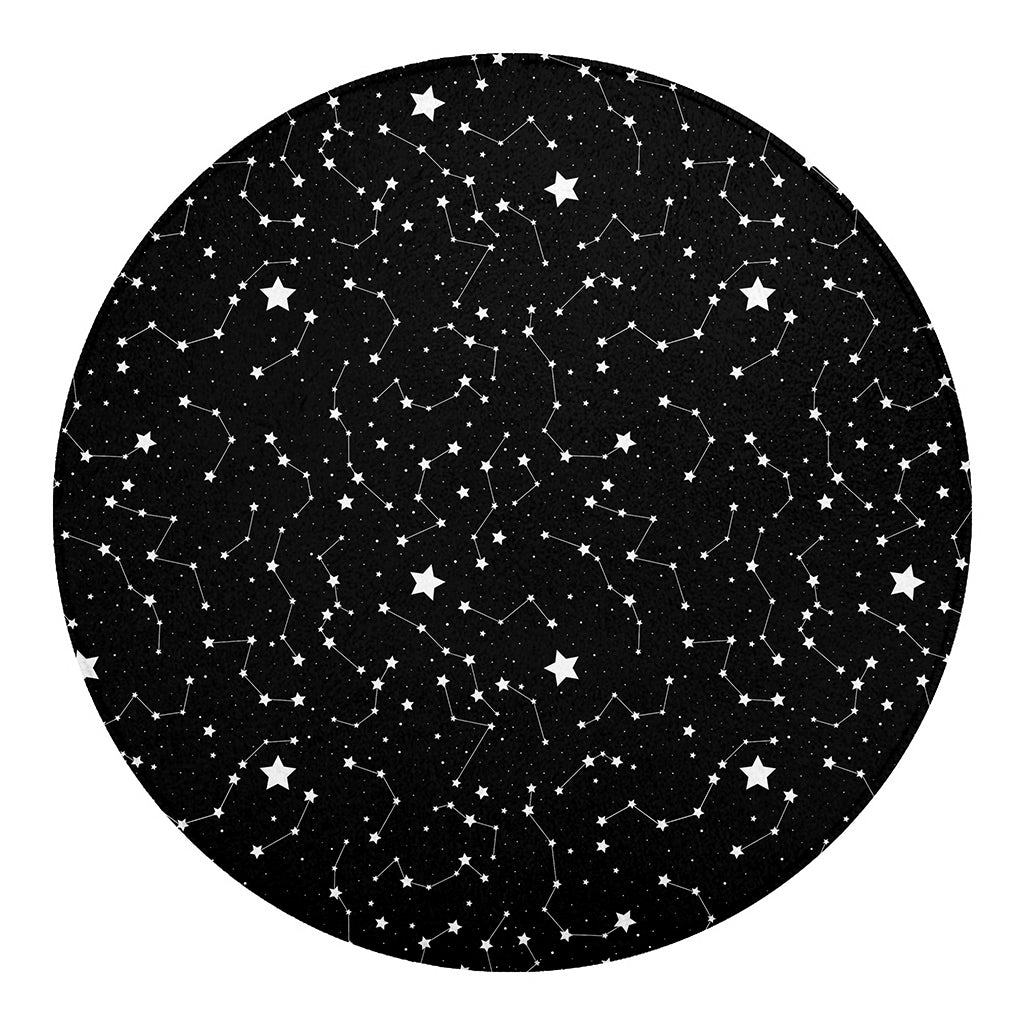 Constellation Sky Map Pattern Print Round Blanket