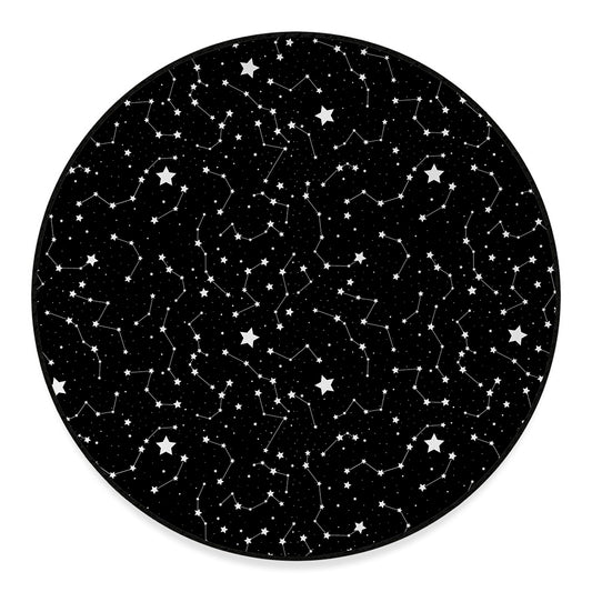 Constellation Sky Map Pattern Print Round Floor Mat