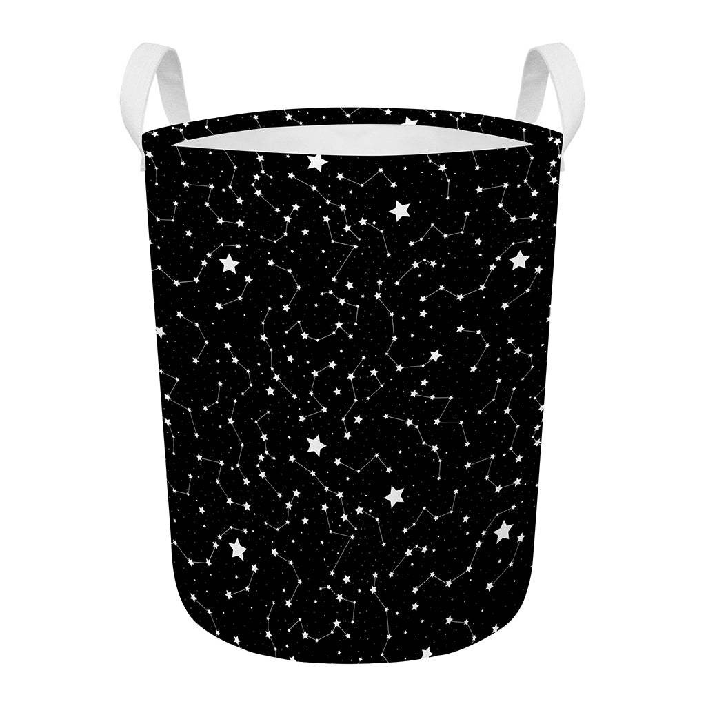 Constellation Sky Map Pattern Print Round Laundry Basket