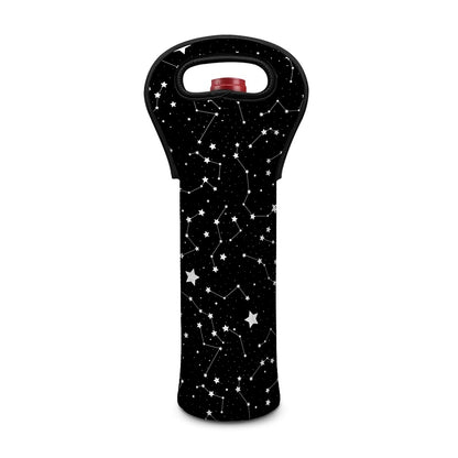 Constellation Sky Map Pattern Print Single Neoprene Wine Tote