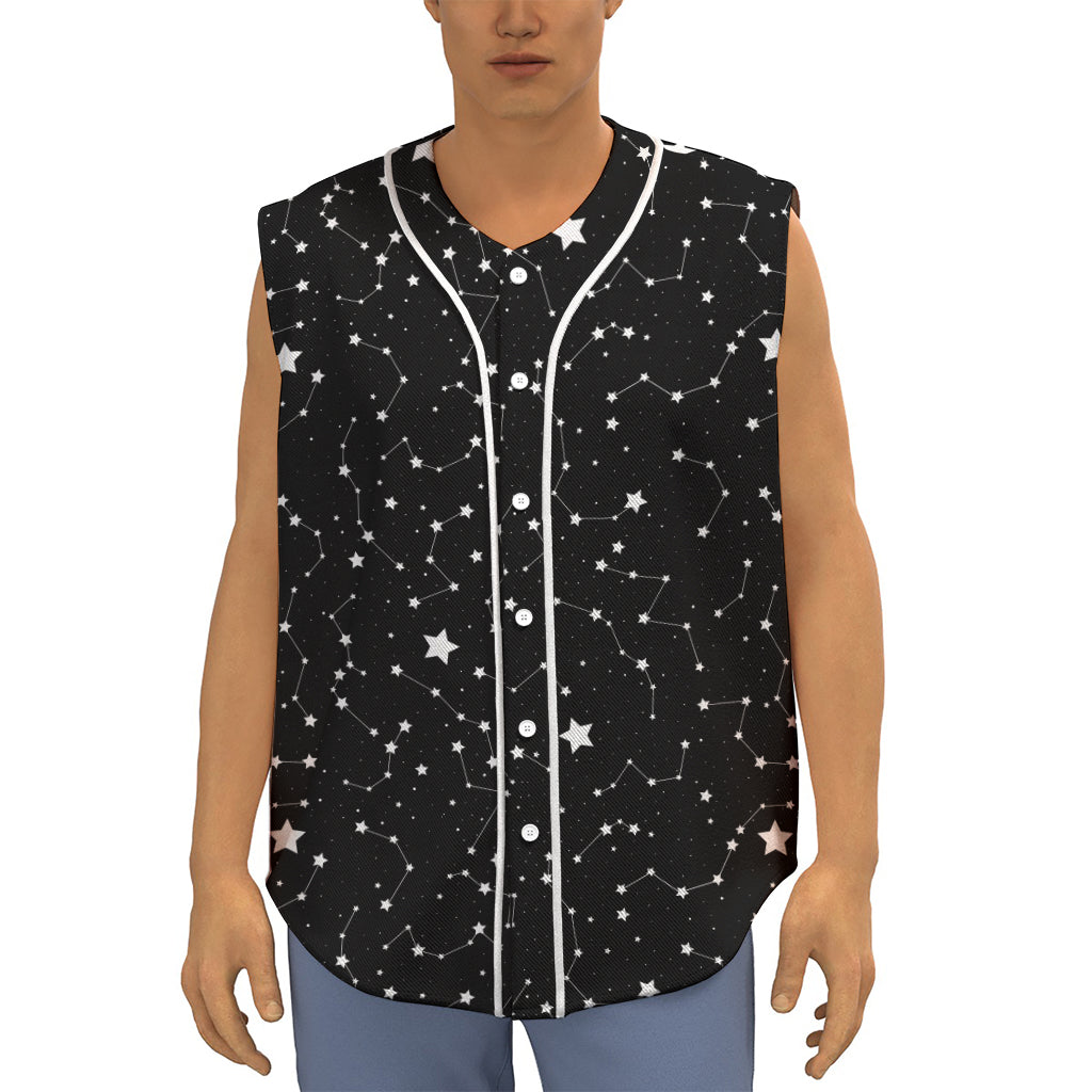 Constellation Sky Map Pattern Print Sleeveless Baseball Jersey