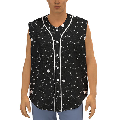 Constellation Sky Map Pattern Print Sleeveless Baseball Jersey