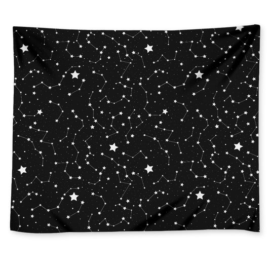 Constellation Sky Map Pattern Print Tapestry
