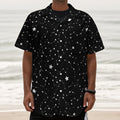 Constellation Sky Map Pattern Print Textured Short Sleeve Shirt