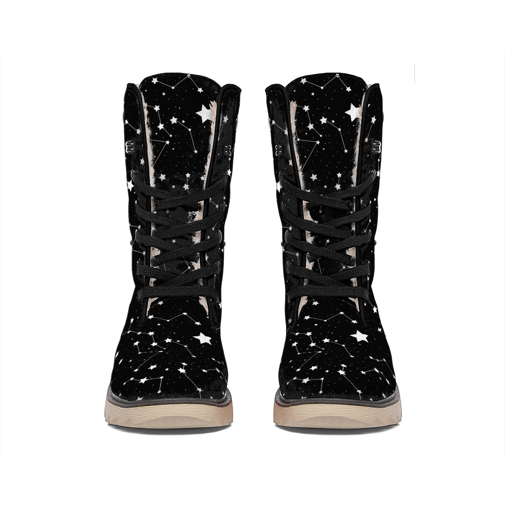 Constellation Sky Map Pattern Print Winter Boots