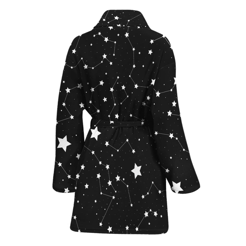 Constellation Sky Map Pattern Print Women's Bathrobe