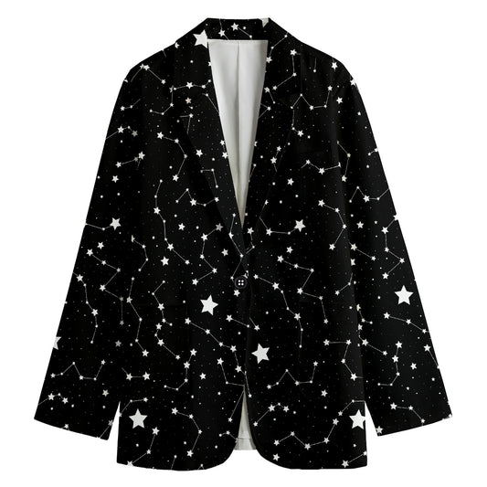 Constellation Sky Map Pattern Print Women's Blazer