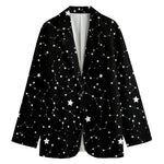 Constellation Sky Map Pattern Print Women's Cotton Blazer