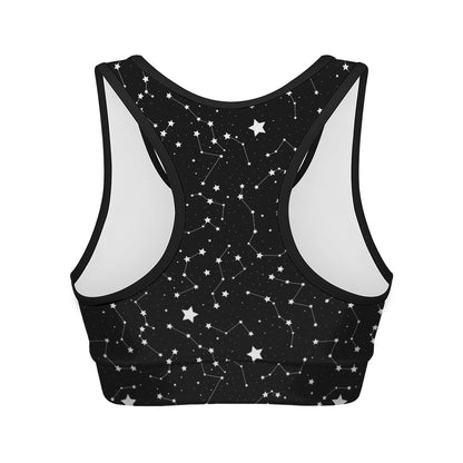 Constellation Sky Map Pattern Print Women's Sports Bra