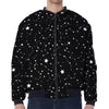 Constellation Sky Map Pattern Print Zip Sleeve Bomber Jacket