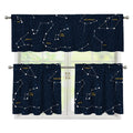 Constellation Sky Map Print 3 Piece Kitchen Curtains