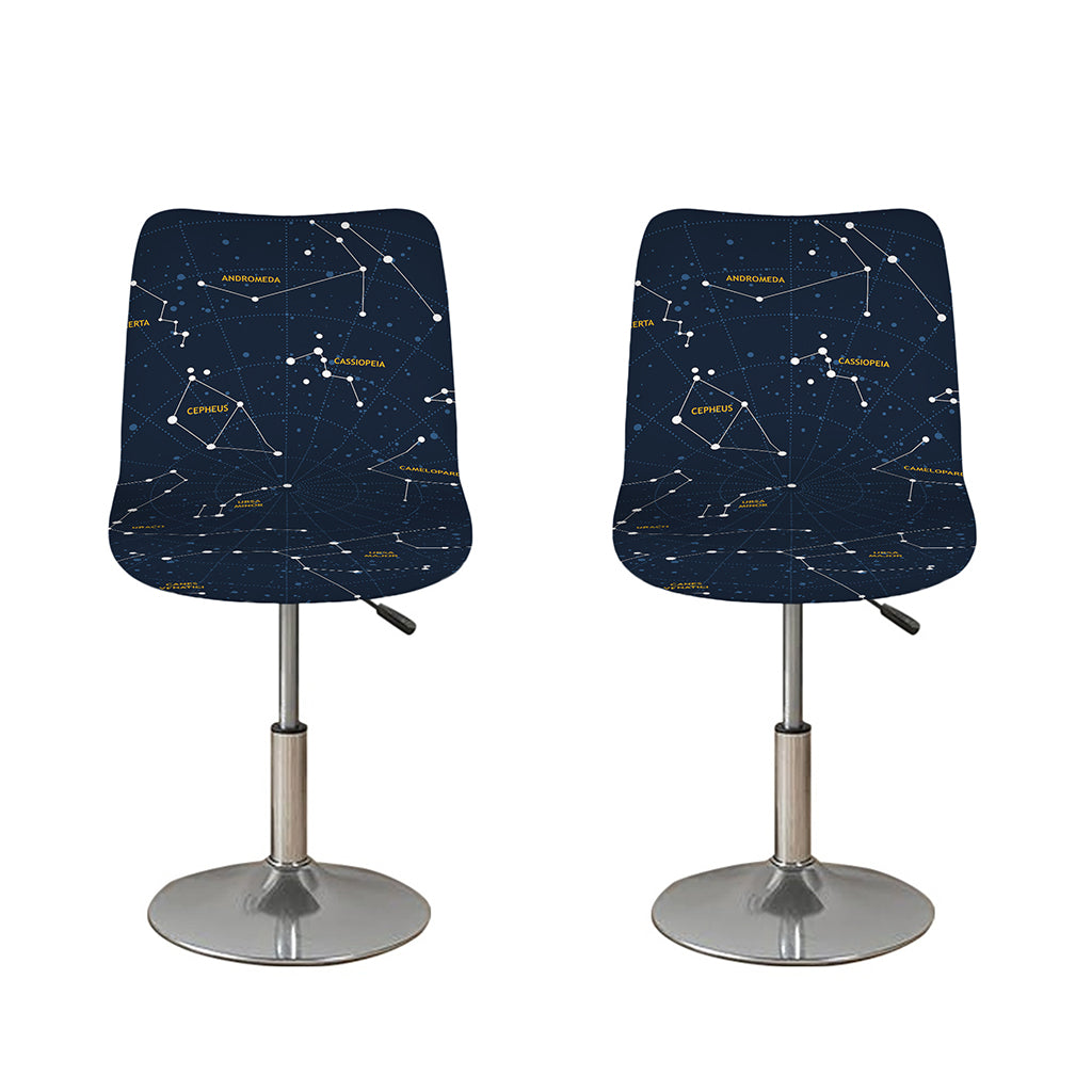 Constellation Sky Map Print Bar Stool Covers