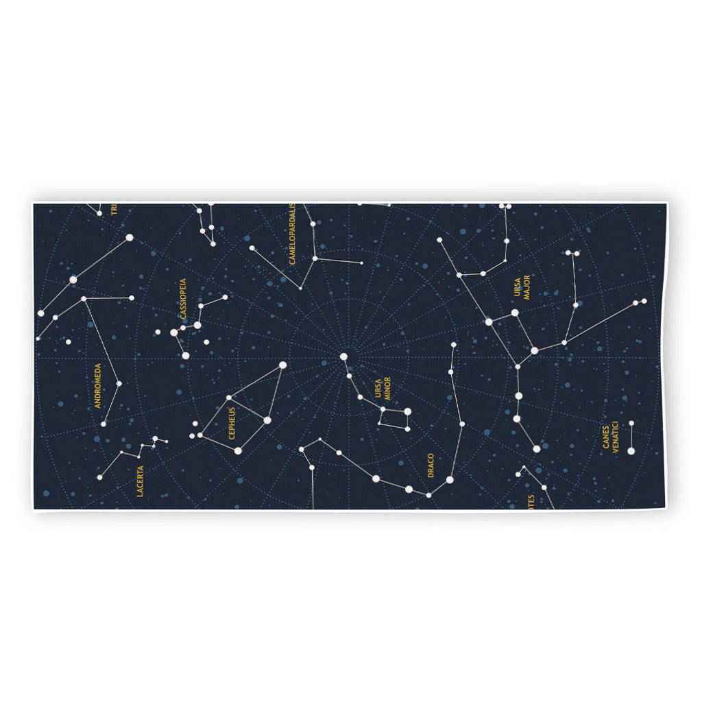 Constellation Sky Map Print Beach Towel