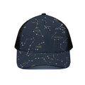 Constellation Sky Map Print Black Mesh Trucker Hat