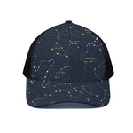 Constellation Sky Map Print Black Mesh Trucker Cap