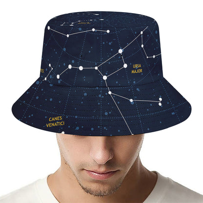 Constellation Sky Map Print Bucket Hat