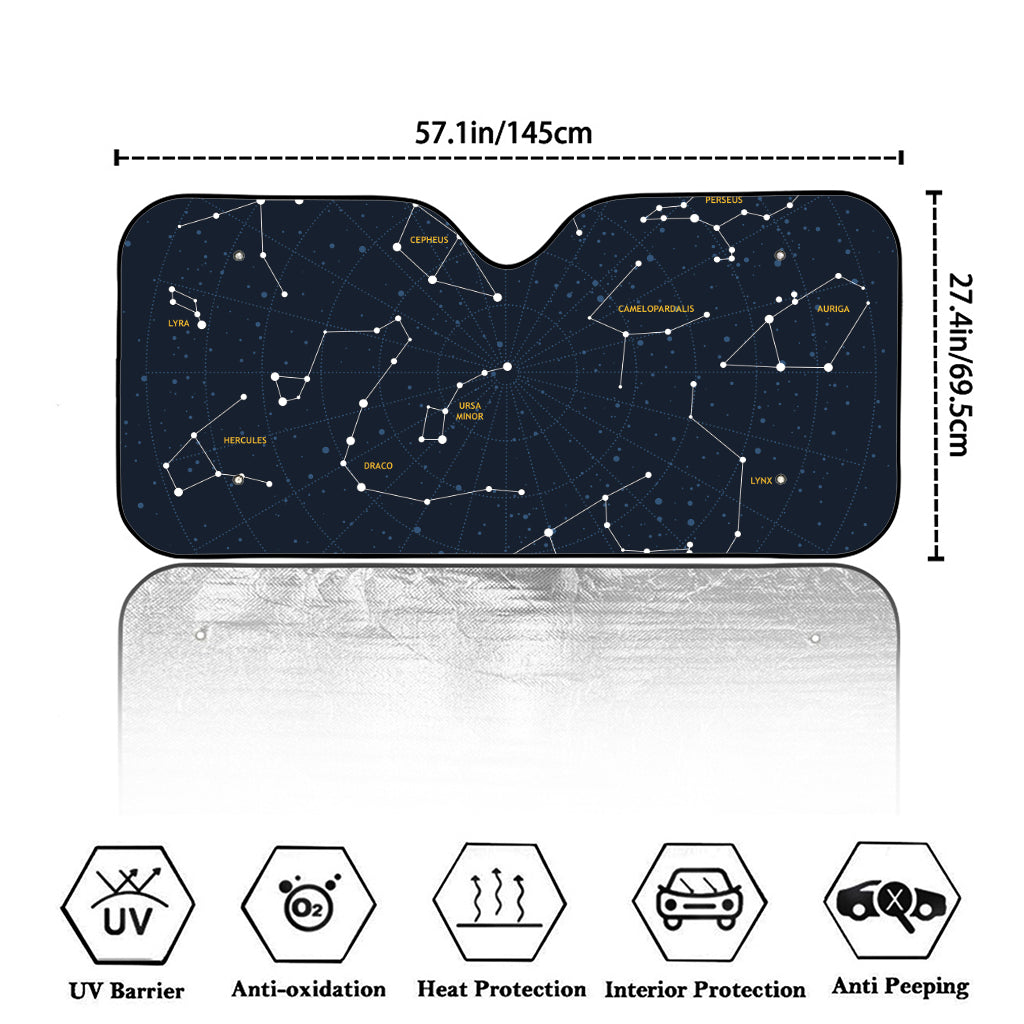 Constellation Sky Map Print Car Windshield Sun Shade