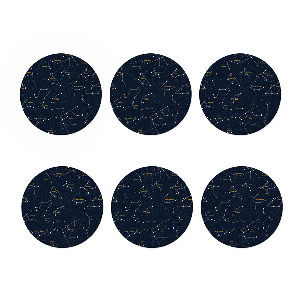 Constellation Sky Map Print Coaster Set