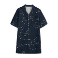 Constellation Sky Map Print Cotton Hawaiian Shirt