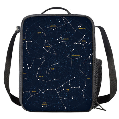Constellation Sky Map Print Crossbody Lunch Bag