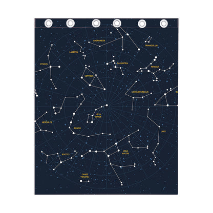 Constellation Sky Map Print Curtain
