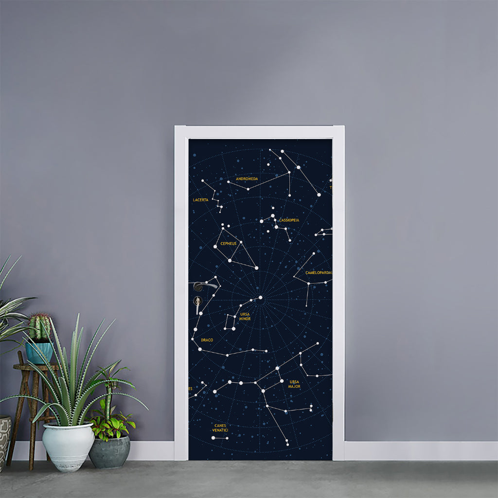 Constellation Sky Map Print Door Sticker