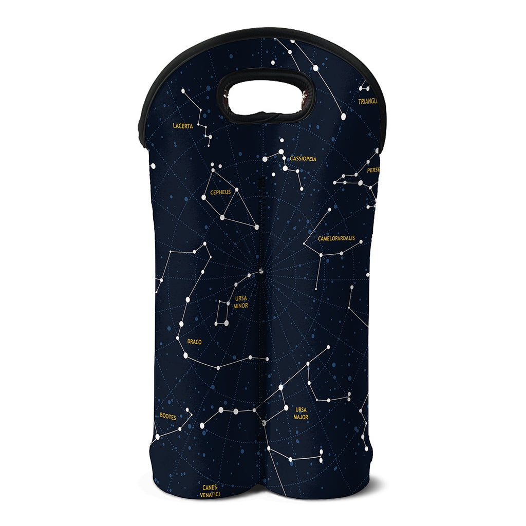 Constellation Sky Map Print Double Neoprene Wine Tote