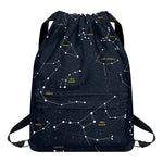 Constellation Sky Map Print Drawstring Backpack