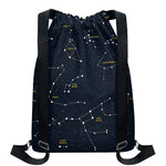 Constellation Sky Map Print Drawstring Backpack