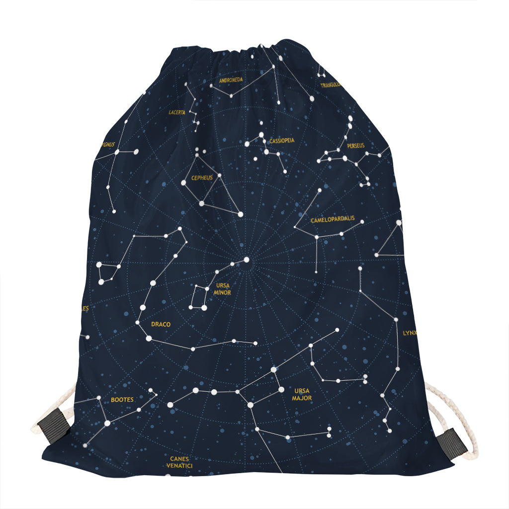 Constellation Sky Map Print Drawstring Bag