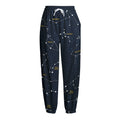 Constellation Sky Map Print Fleece Lined Knit Pants