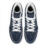 Constellation Sky Map Print High Top Leather Sneakers