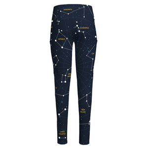 Constellation Sky Map Print High-Waisted Pocket Leggings