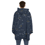 Constellation Sky Map Print Hoodie Blanket