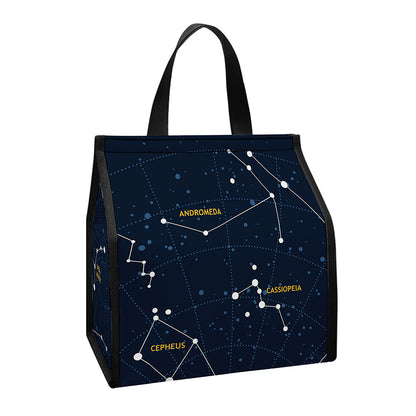 Constellation Sky Map Print Insulated Lunch Tote