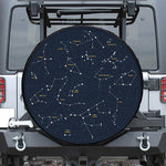 Constellation Sky Map Print Leather Spare Tire Cover