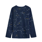 Constellation Sky Map Print Long Sleeve Short Coat