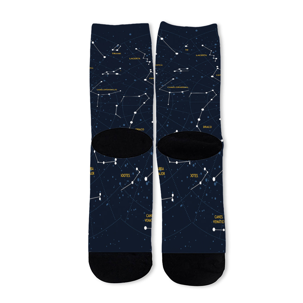 Constellation Sky Map Print Long Socks