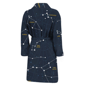 Constellation Sky Map Print Men's Bathrobe