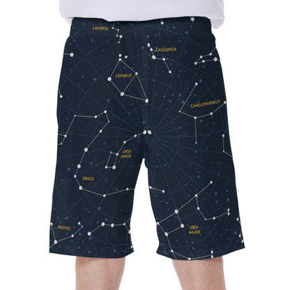 Constellation Sky Map Print Men's Beach Shorts