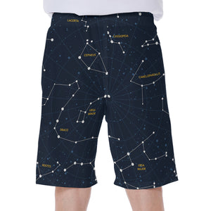 Constellation Sky Map Print Men's Beach Shorts