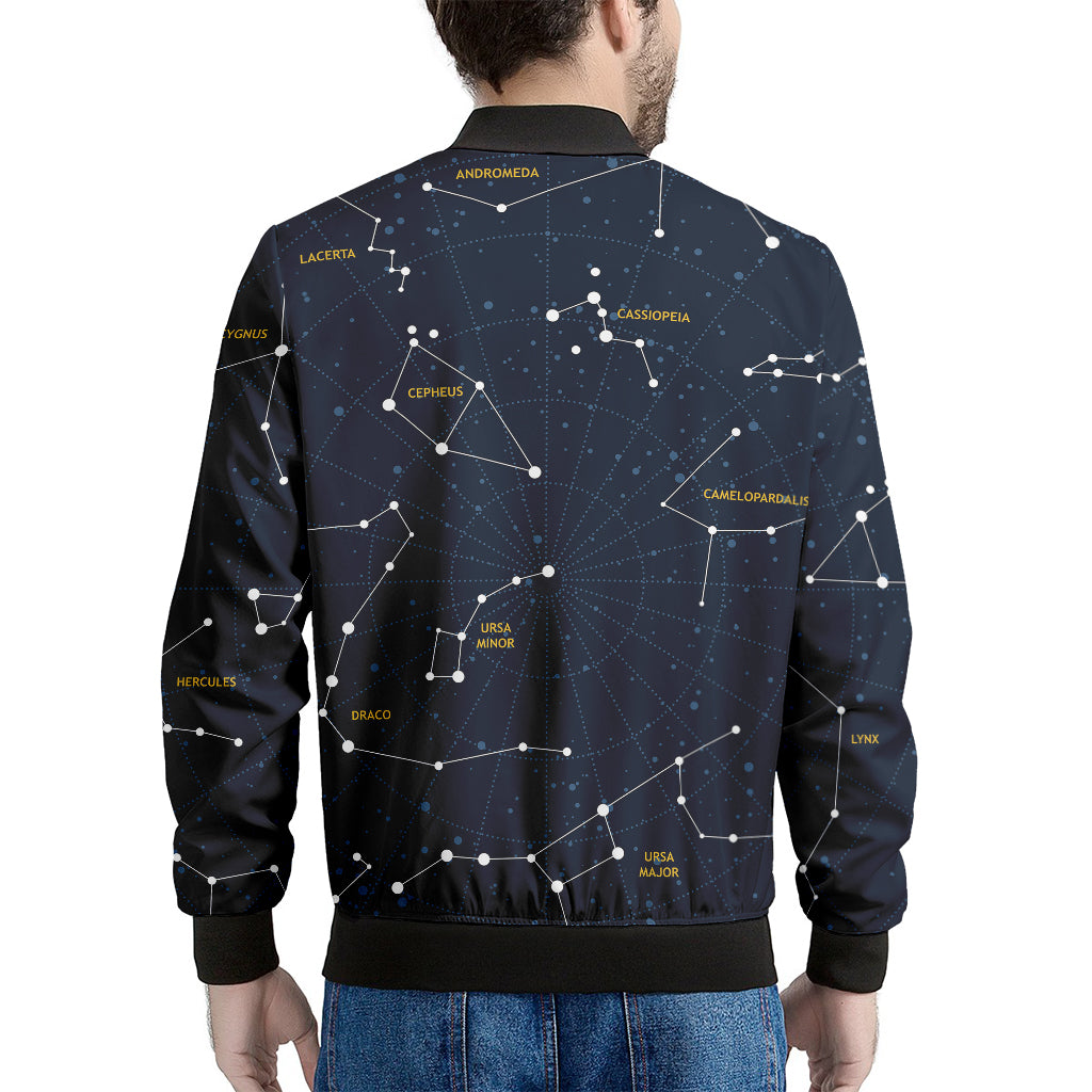 Constellation Sky Map Print Men's Bomber Jacket