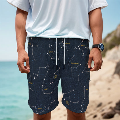 Constellation Sky Map Print Men's Cargo Shorts
